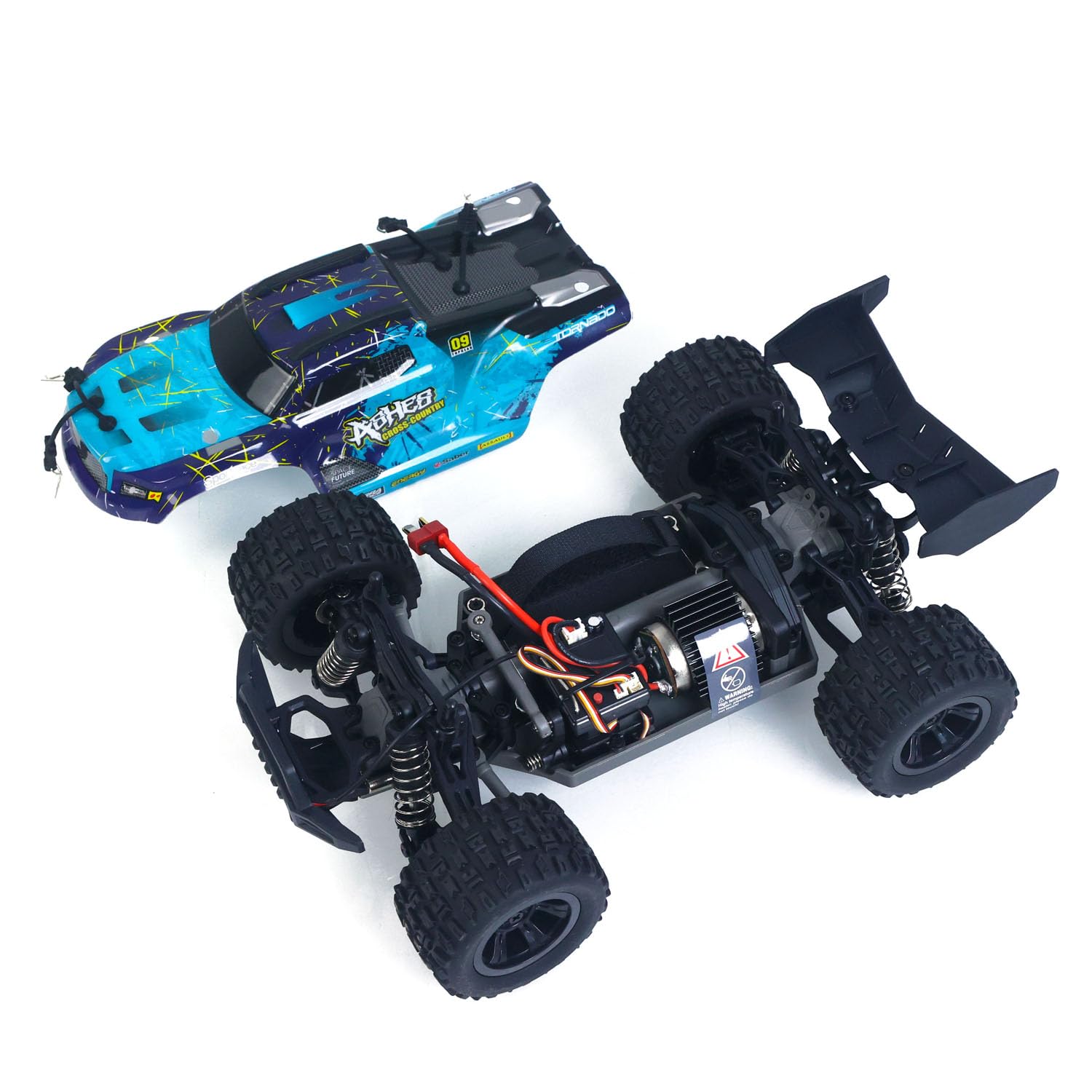 TOUCAN RC HOBBY Lager in Deutschland SCY 18101 Muti-Terrain 1:18 2,4-GHz-Sync-Fernsteuerung Offroad-Fahrzeug mit PVC-Karosserie, elektrischem Antrieb, großen Reifen, Wheelie-Bar und LED-Beleuchtung