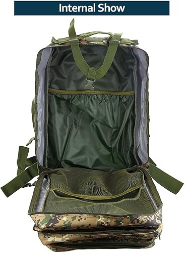 Miniatura 6 de Thuram Mochila de caza de pesca resistente al agua de nylon resistente al aire libre de 50L mochilas militares tácticas deportes camping senderismo