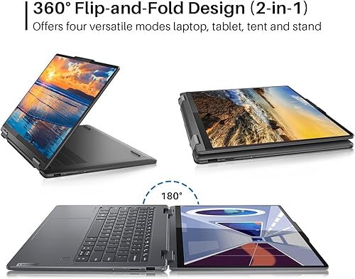 Miniatura 10 de Lenovo 2023 Yoga 7i - Laptop 2 en 1 de 14 pulgadas, pantalla táctil de 2.2K, Intel 10-Core i7-1355U de 13 generación, gráficos Iris Xe, 16 GB LPDDR5