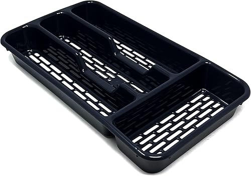 Miniatura 5 de Bandeja de cubiertos de plástico grande para cubertería soporte para cuchara tenedor organizador de cubiertos para organizador de cocina cajón de
