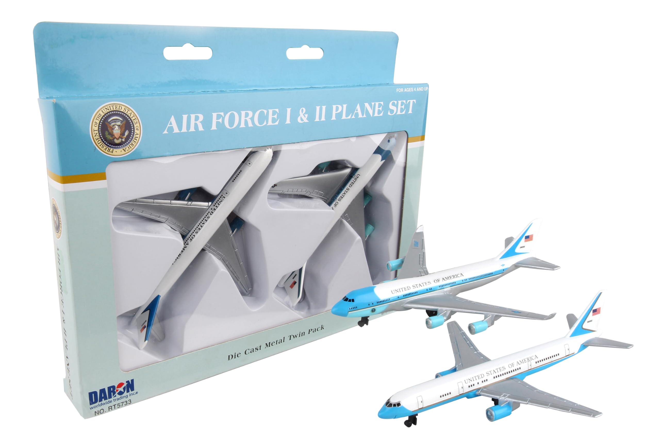 Air Force One and Two Plane Set, Blue and White