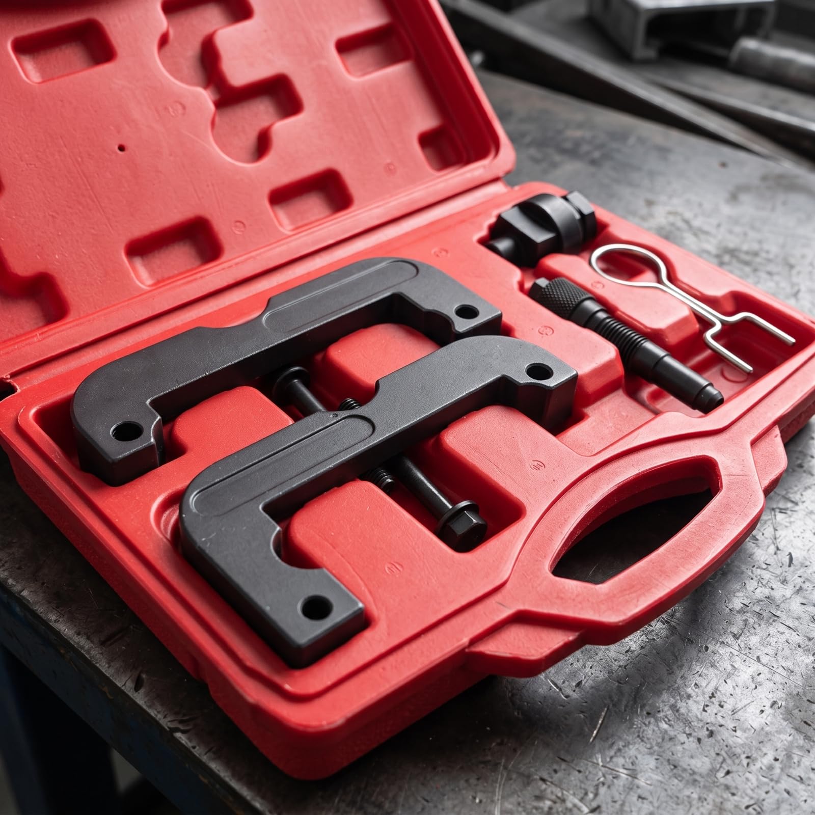 Attrezzi Fasatura Riallineamento Motore Portatile, Kit fasatura con Valigetta, Resistente Corrosione, Kit con Valigetta, per Officina, Meccanici,