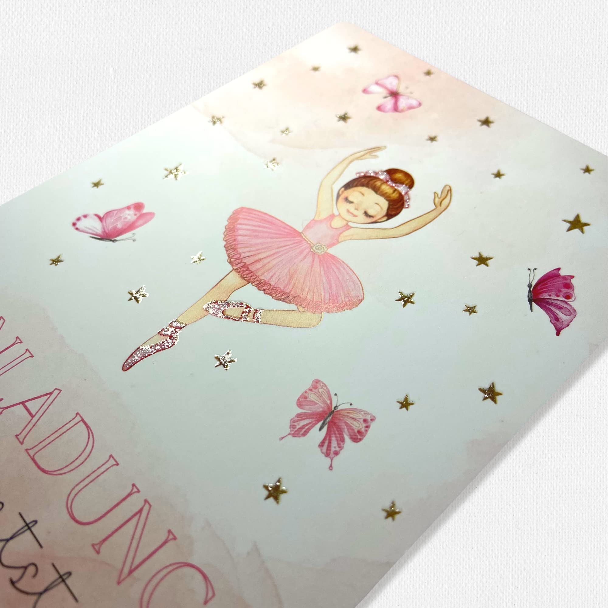 Set 12 Inviti Per 8° Compleanno Bambina Ballerina - Con Buste, Sacchetti Regalo E Adesivi - Prodotto In Germania