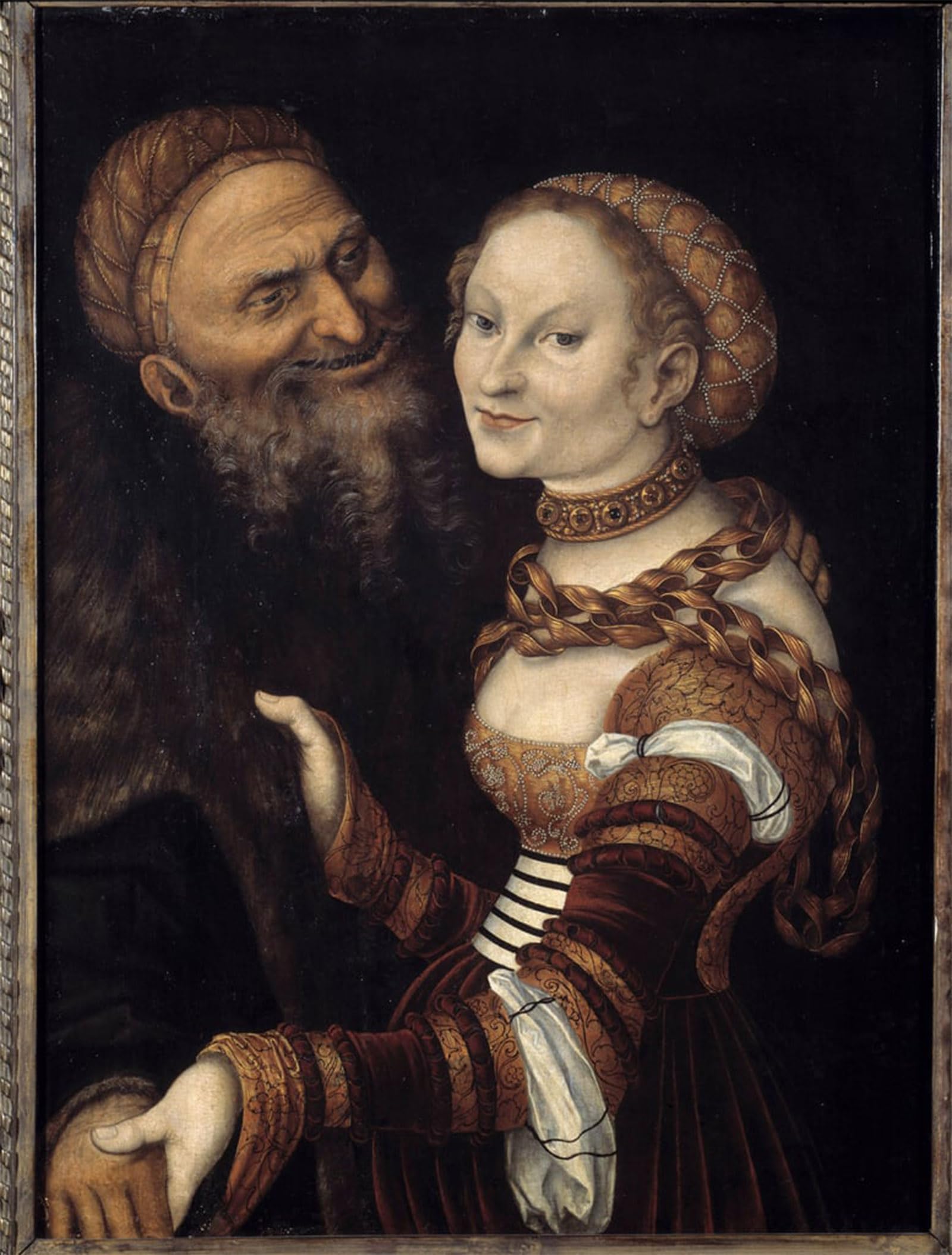Lienzo de Cortigiana e Vecchio di Lucas Cranach para un salón con estilo 5