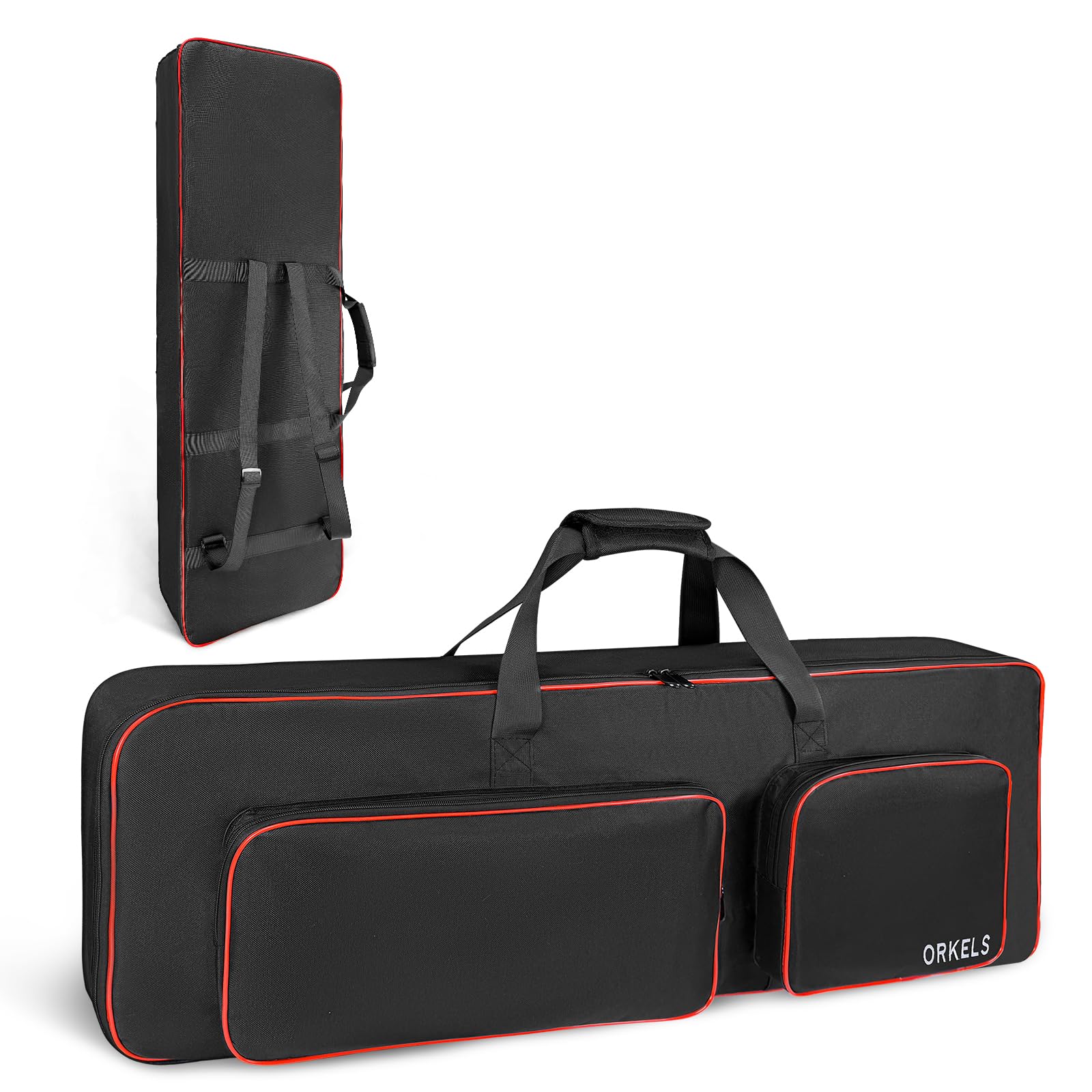 Custodia per tastiera per e-iano, imbottita 600D, impermeabile, con spallacci e scomparto per accessori (76 tasti 120 x 48 x 15,5 cm)