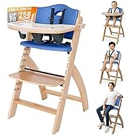 Vista 7 de Abiie Beyond Junior - Silla Alta de Madera con Bandeja - Silla Alta Ajustable y Convertible para Bebés y Niños Pequeños - 6 Meses a 250 Lb