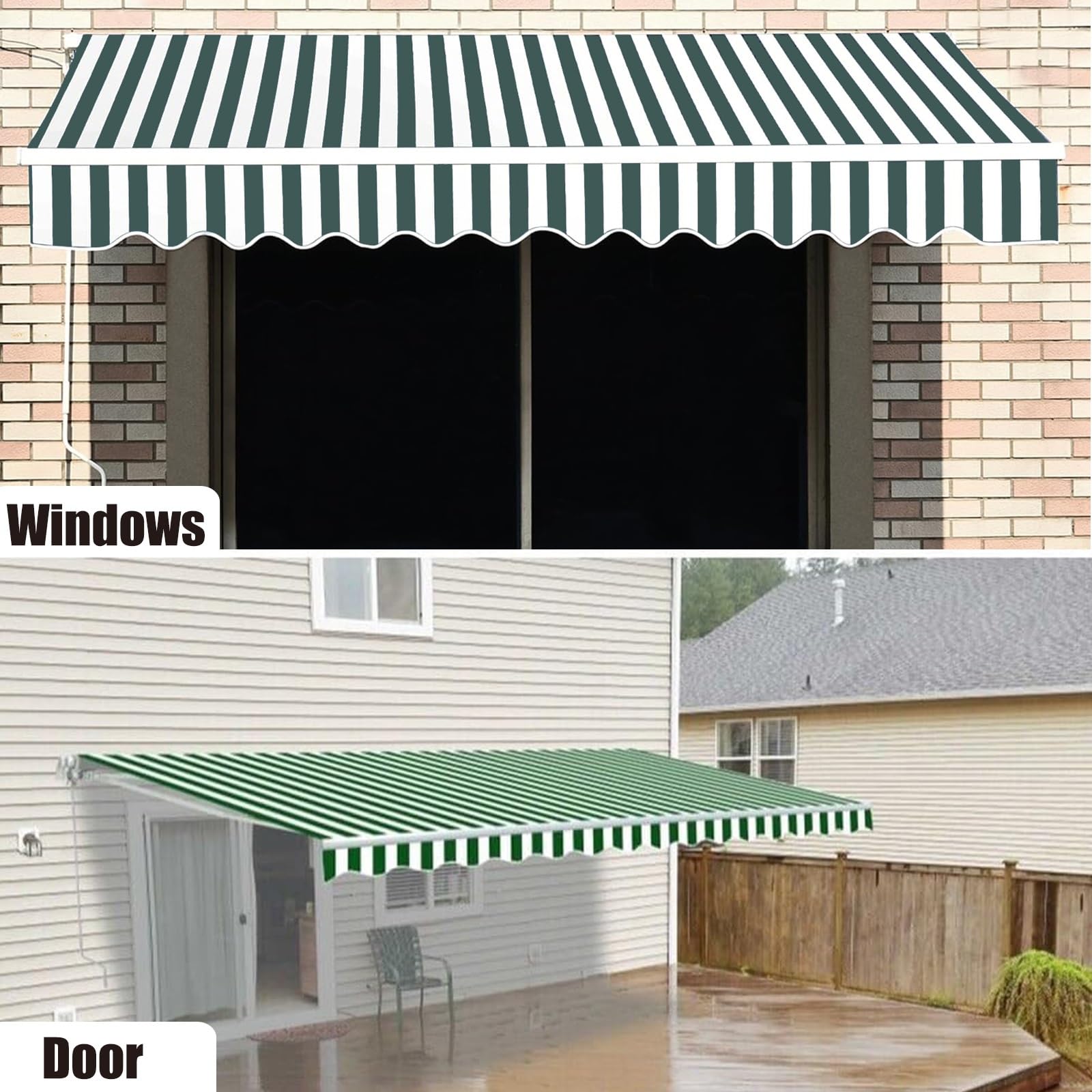 Markisenbespannung Bespannung fur Markise Markisenbespannung Canvas 100% Wasserfest Polyester Markisenstoff Ersatzstoff Markisentuch Sonnenschutz Bespannung Balkon Markisenstoff Wechseln(Green,(13x6.5 Garten