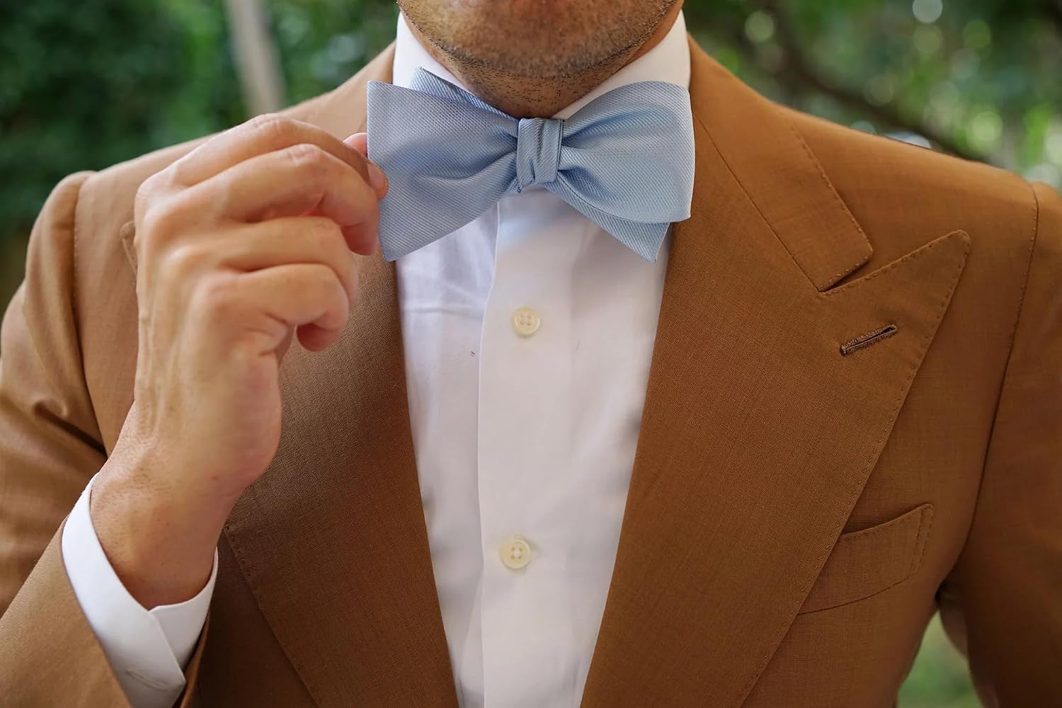 OTAA Dusty Ice Blue Weave Self Bow Tie-Handmade Bow Ties for Men – Men’s Bow Tie – Formal Occasions