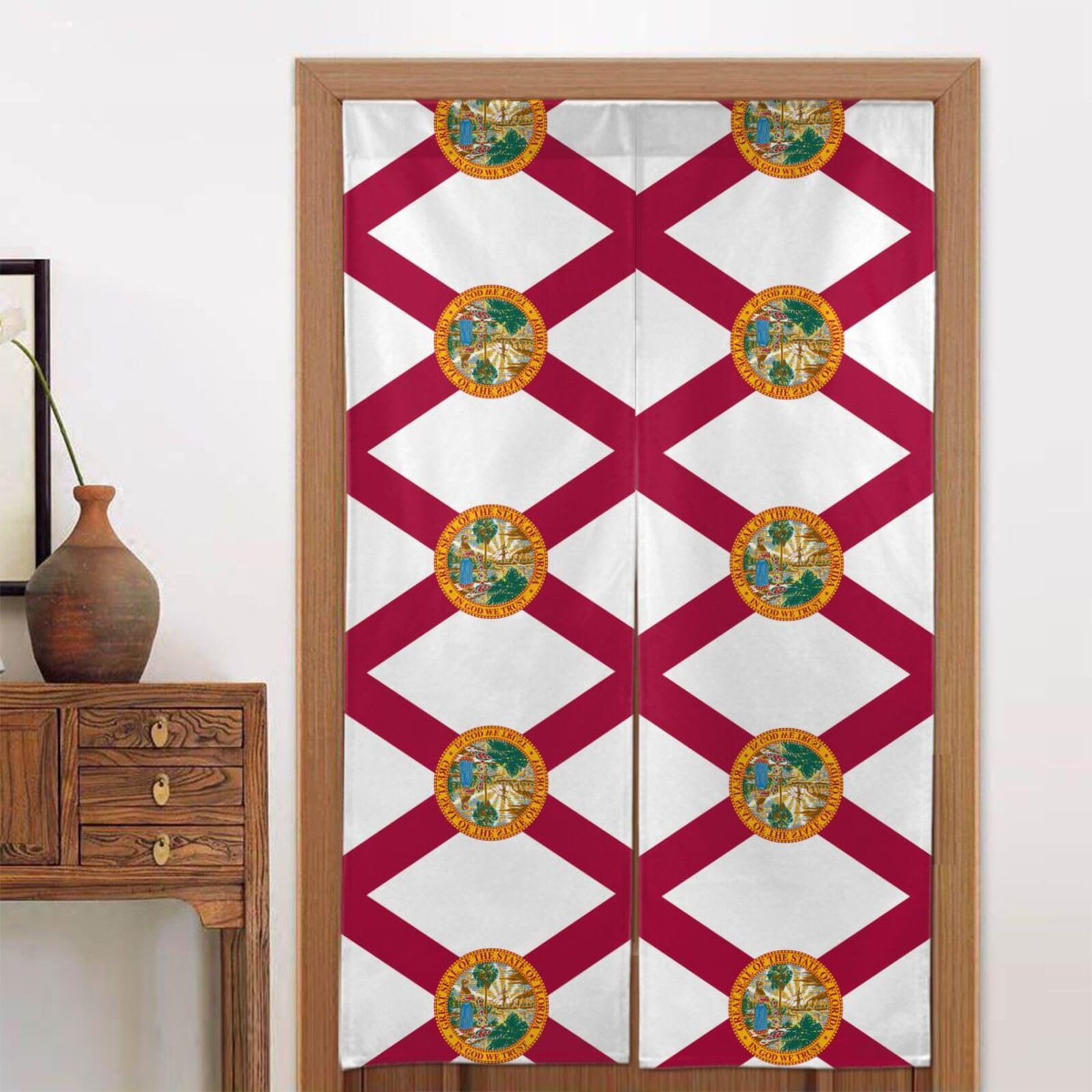 CNTDBU Flag of Florida Door Curtain 34x56 Inch-Room Divider Panel for Privacy, Entryway Screen for Kitchen Bedroom