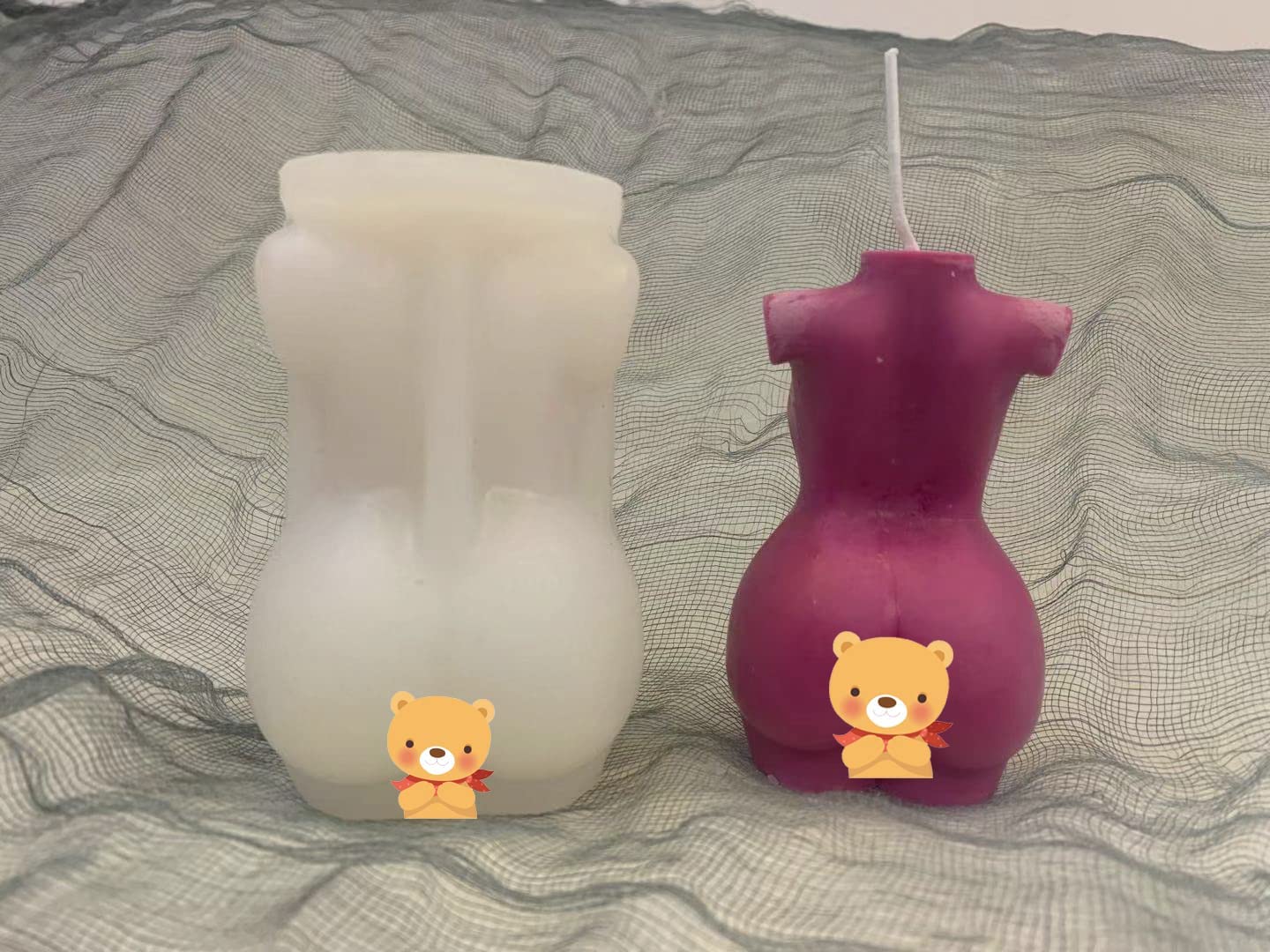 LOVE'N KISS Woman Silicone Body Wax Candle Molds,Thick Female Body