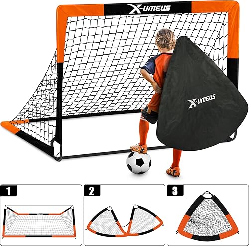 Miniatura 4 de Kids Soccer Goals for Backyard Set of 2, 4 x 3 ft6 x 4 Toddler Soccer Goal Training Equipment with Soccer Ball, Cones, Pop Up Soccer Net for Kids