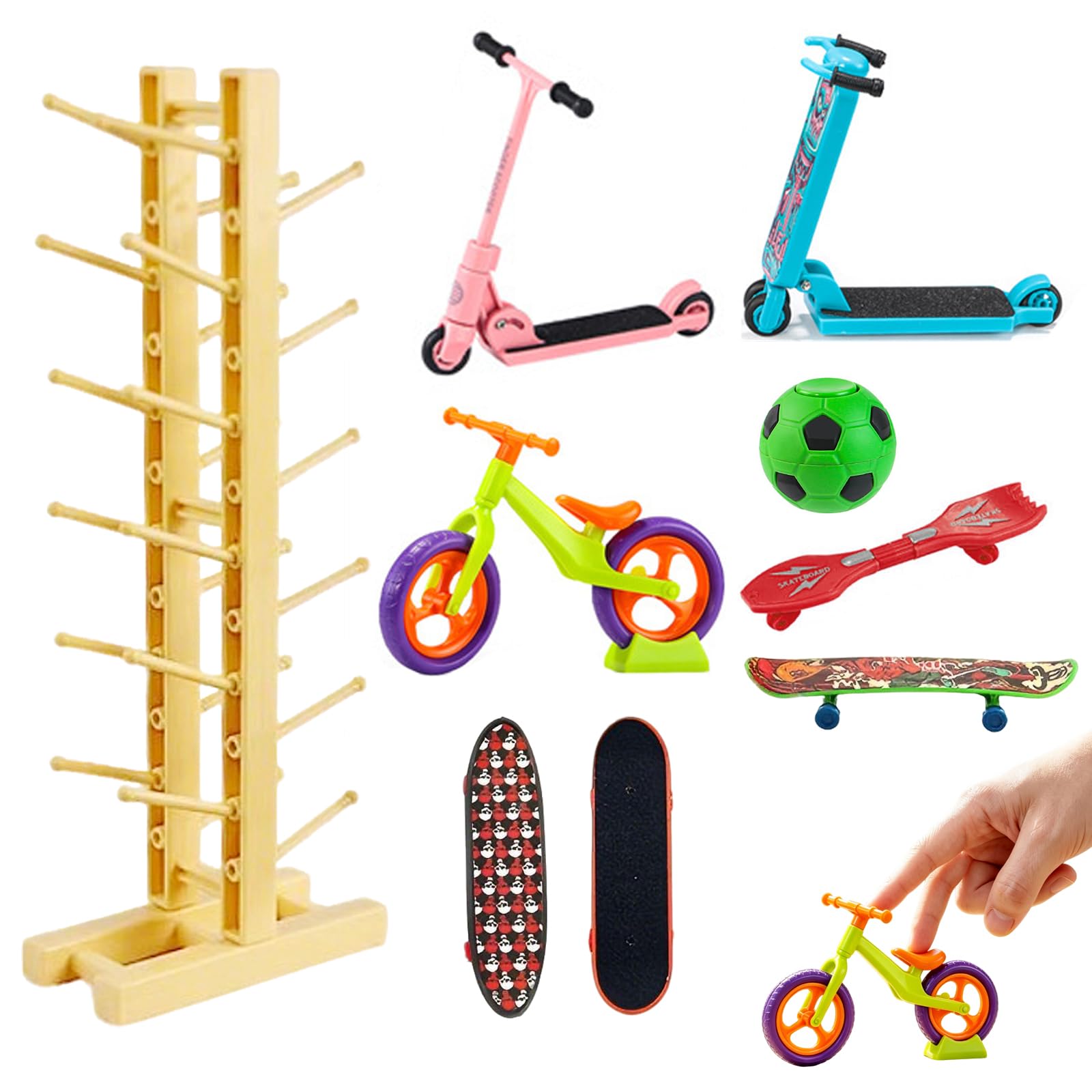 9Pcs Mini Finger Skateboard Set, Fingerboard Skateboard Toys for Kids