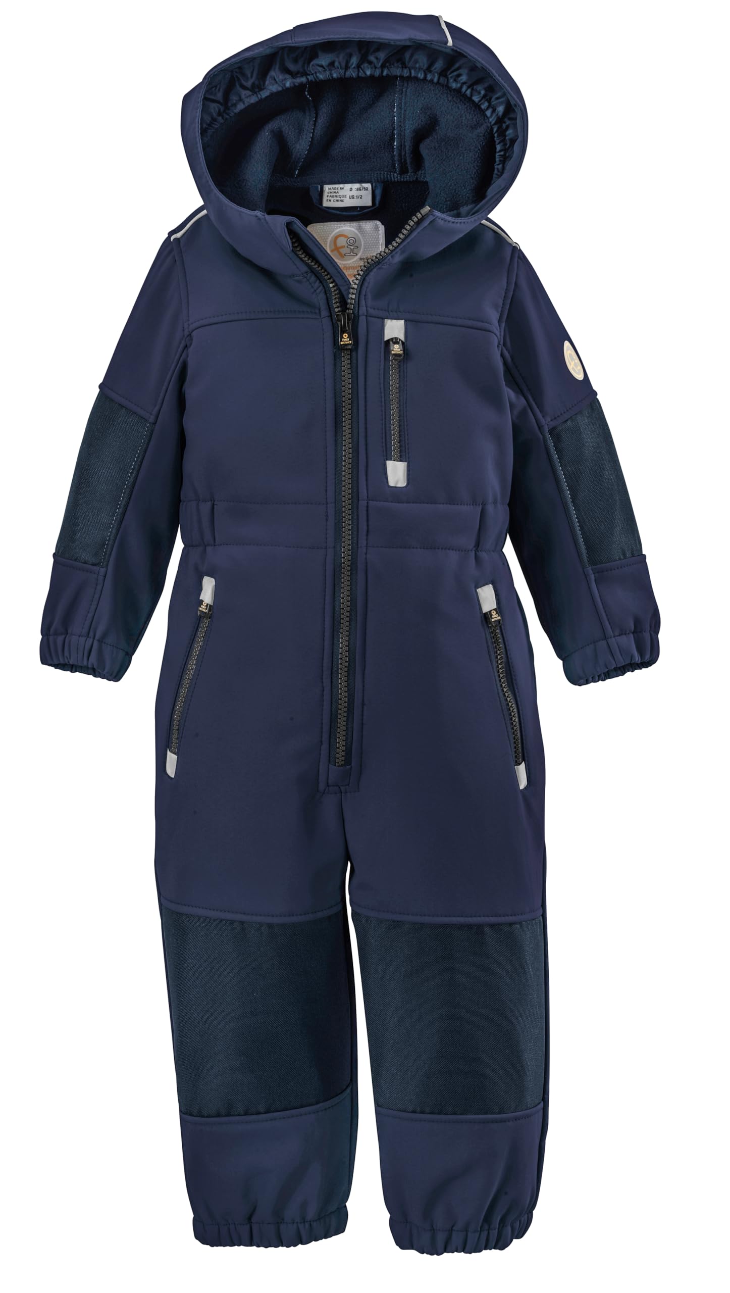 first instinct by killtec Dzieci Kombinezon softshell z kapturem FIOW 35 MNS ONPC, dunkelblau, 98/104, 38900-000