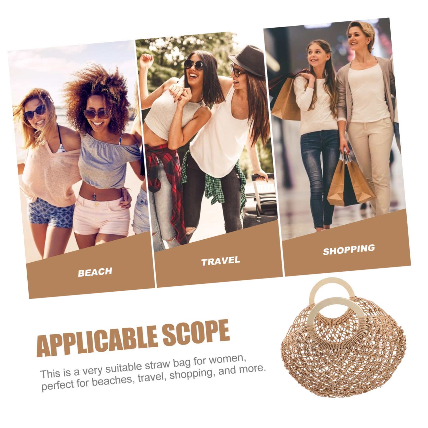 2piezas Bolso De Playa De Para Mujer Tote De Verano Bolso De Mano Mano Para Viajes y Compras