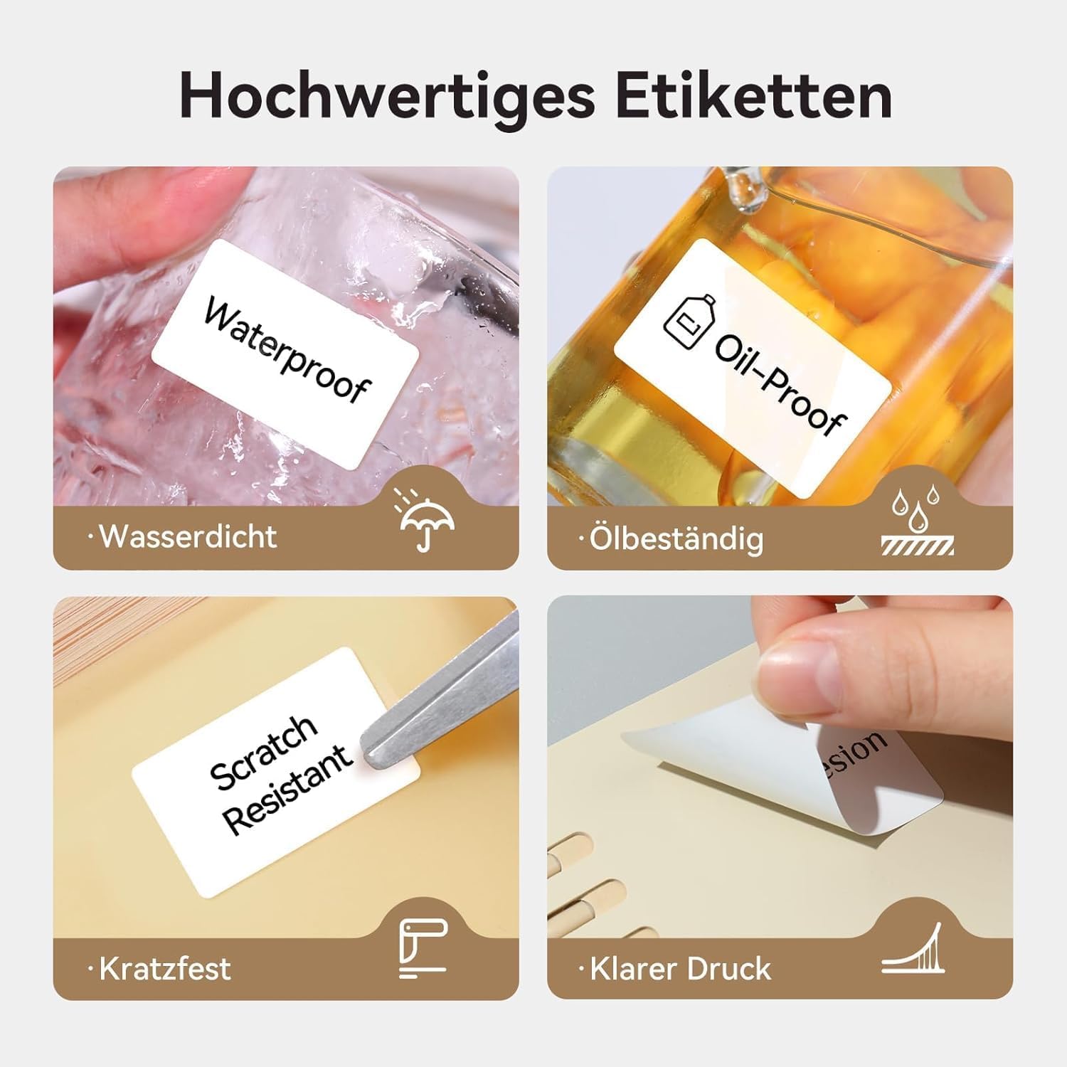 6Rolls Label Tape for NIIMBOT B1/B21/B3S Printer, (1380Pcs in Total) Thermal Sticker Labels Waterproof Anti-Oil Paper White 50 * 30mm