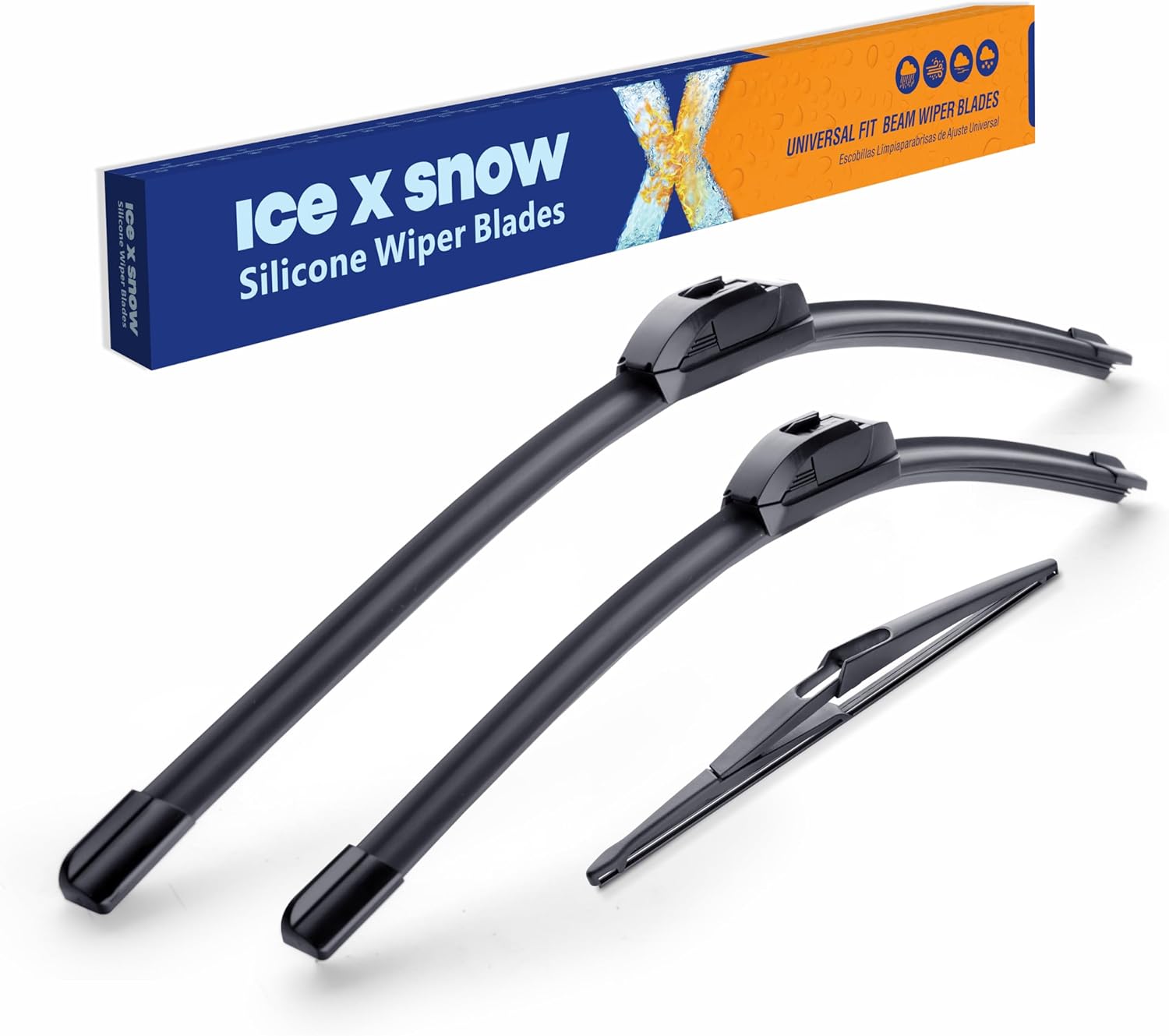 ICEXSNOW® Silicone Windshield Wiper Blades Replacement for Nissan Rogue 2023-2014 Pathfinder 2021-2013 Automotive Replacement Windshield Wiper Blades Silicone(26"/17"/12" Front Rear Wiper Blade Set) 26"+17"+12" 2013-2023 Nissan Rogue /2013-2021 Pathfinder