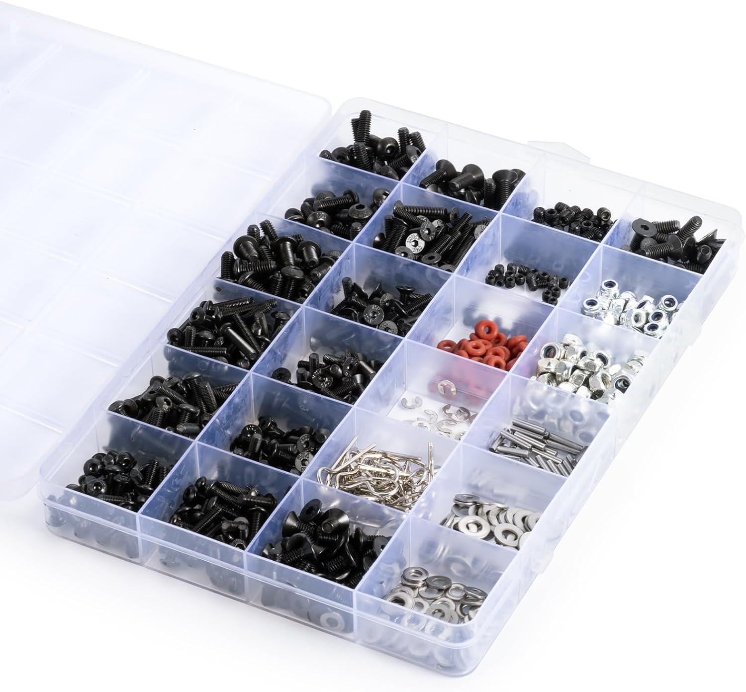 1000pcs Universal RC Screw Kit Screws Assortment Set 304 Stainless Steel Hardware Fasteners for SCX10 TRX4 All Series RC Cars Trucks Crawler, RC Screw Kit, Car Body Clips Pins