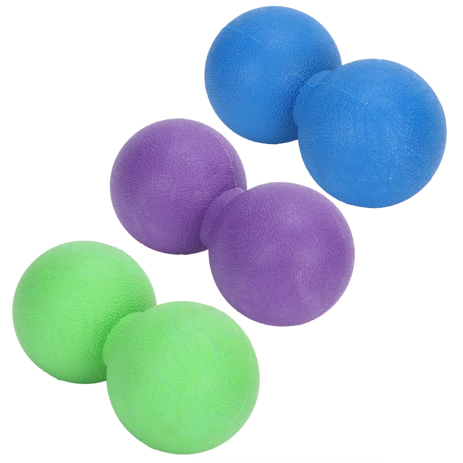 Erdnuss-Massageball Zur Muskelentspannung, Tragbares Silikon-Fitnessgerät für Büroangestellte, 12,1 Cm, 3er-Pack (lila+grün+blau)
