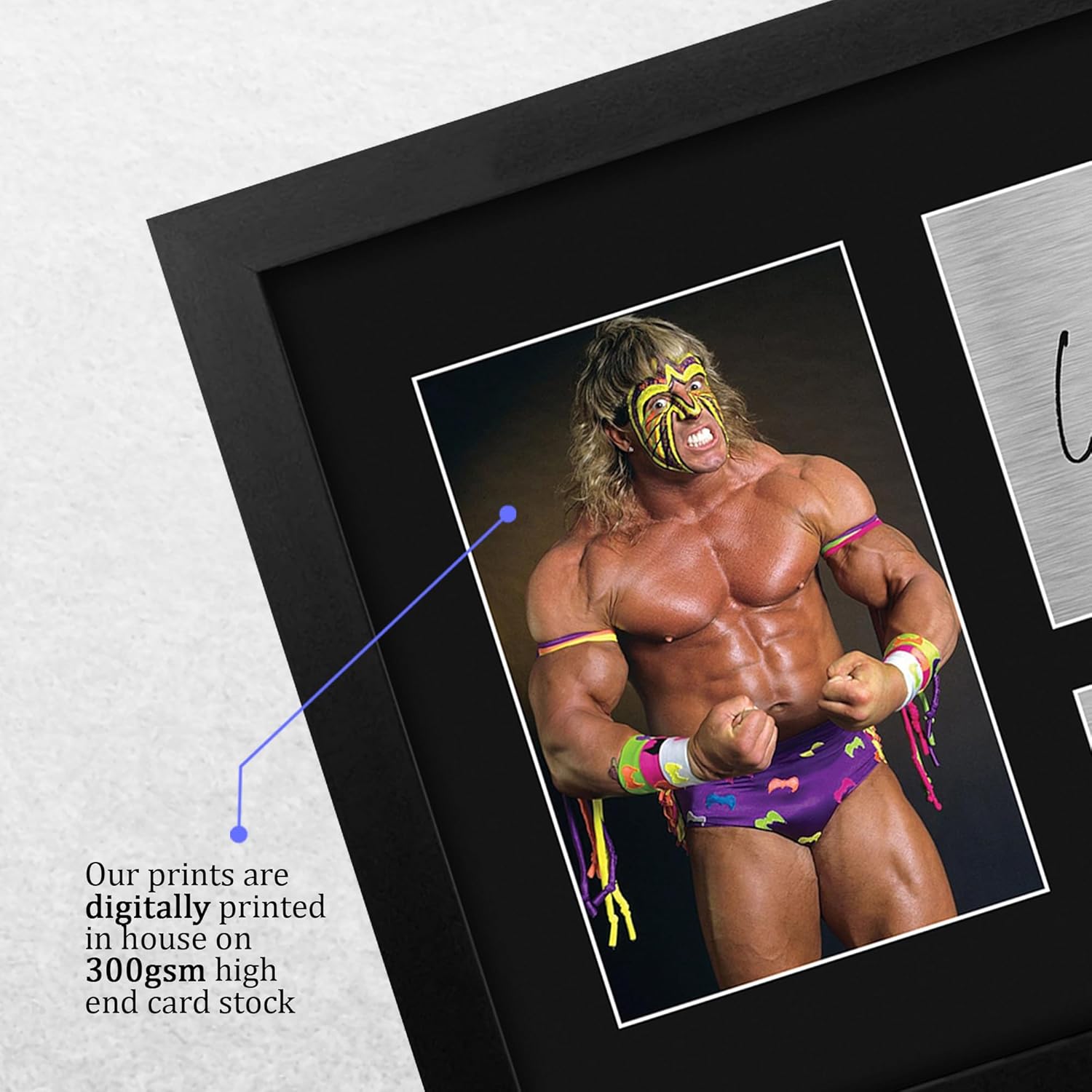 HWC Trading The Ultimate Warrior Framed Gift Signed Printed Autograph WWF WWE Wrestling Print Photo Picture Display - US Letter Size