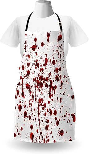 Miniatura 2 de Ambesonne Delantal, Rojo/Blanco Naranja y blanco quemado.,Rosa Oscuro Blanco,Rosa oscuro y blanco.,Dimgray granate y rojo,Varios colores,Castaño
