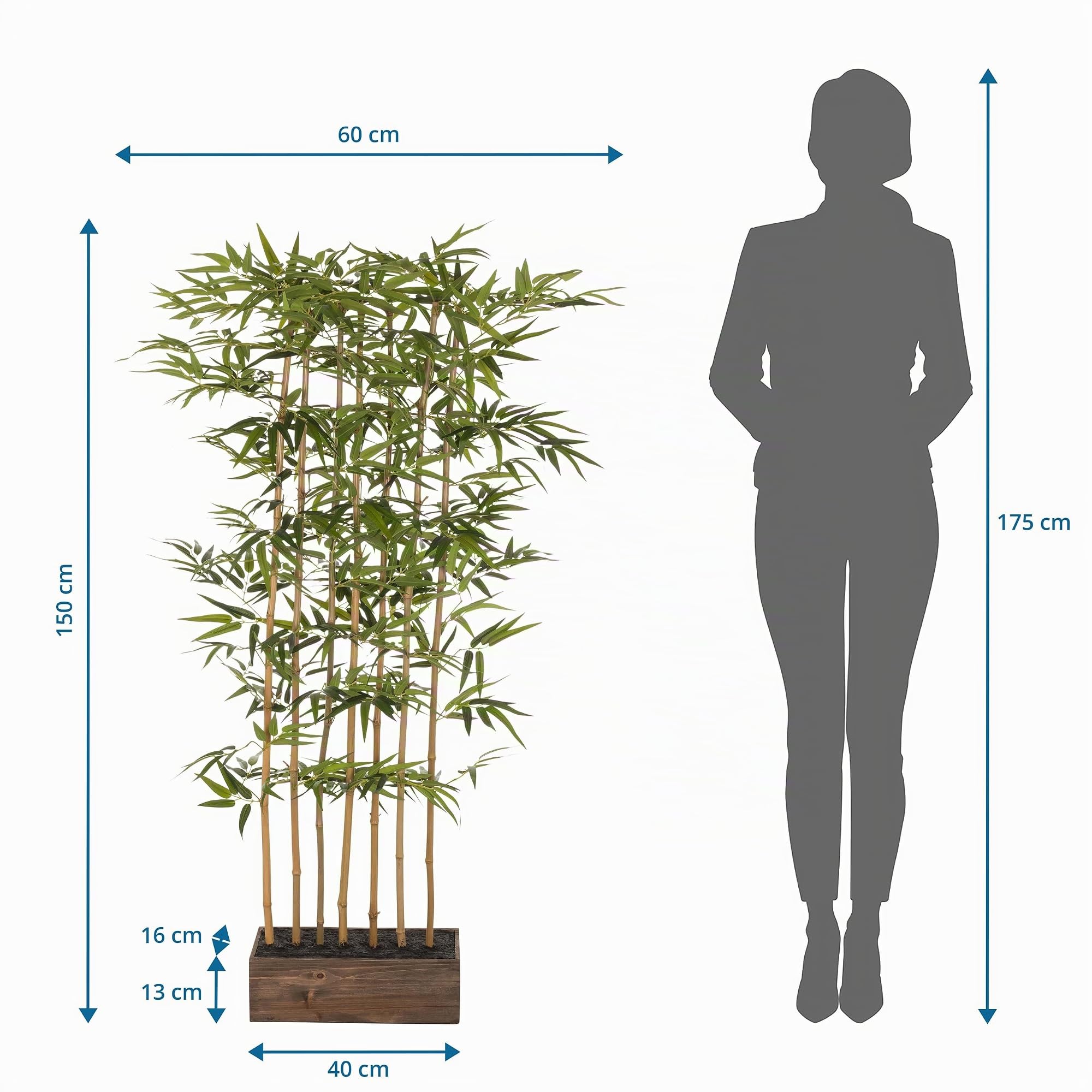hjh OFFICE Planta Artificial Bamboo I Planta Artificial Decorativa 150cm, fácil de cuidar arbusto de bambú, Pantalla de privacidad árbol Artificial Verde, 871052