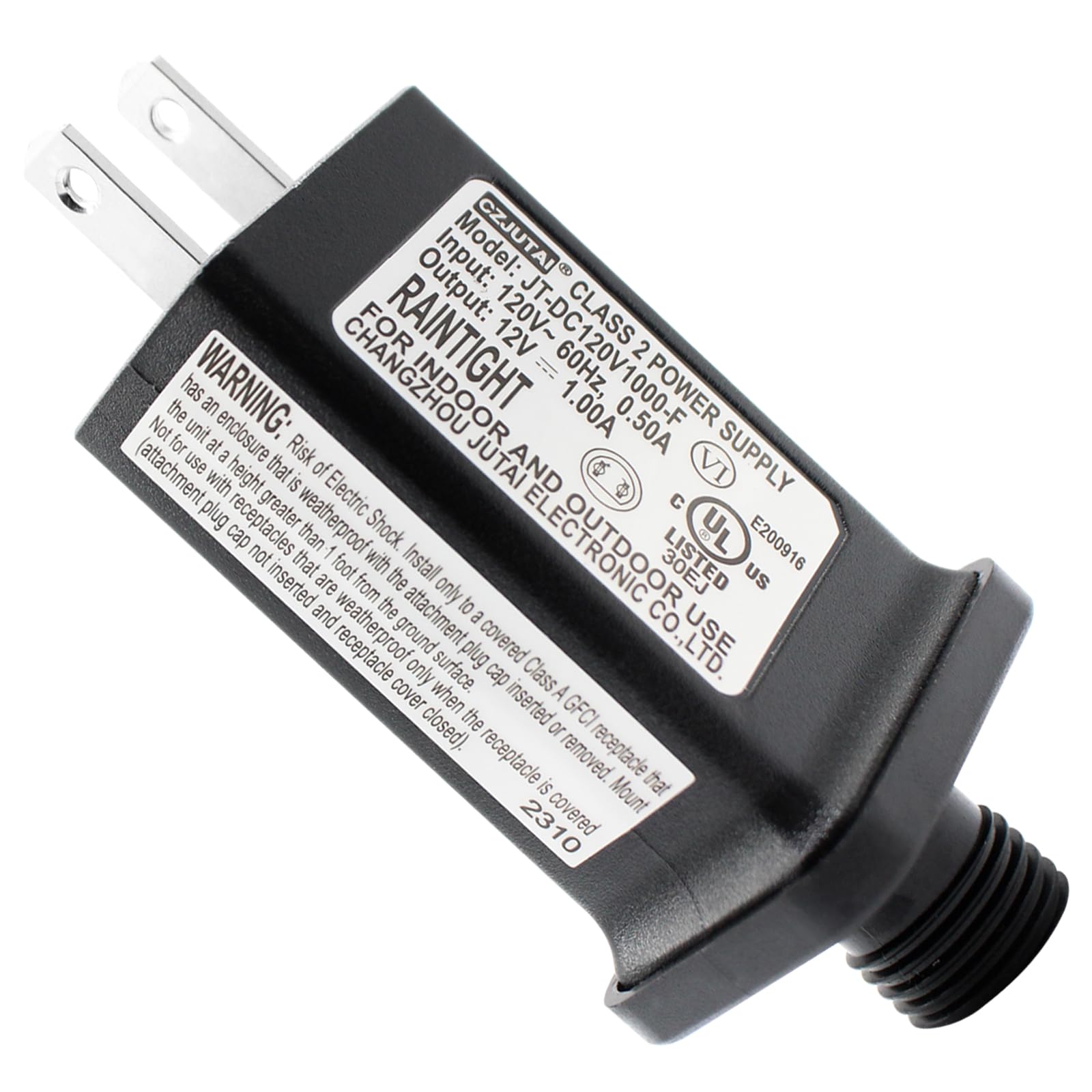 Photo 1 of 12V 1A Replacement LED Transformer Model JT-DC120V1000-F Class 2 Power Supply IP44 LED Light Controller Low Voltage Transformer for Christmas String Light Inflatable Decorations