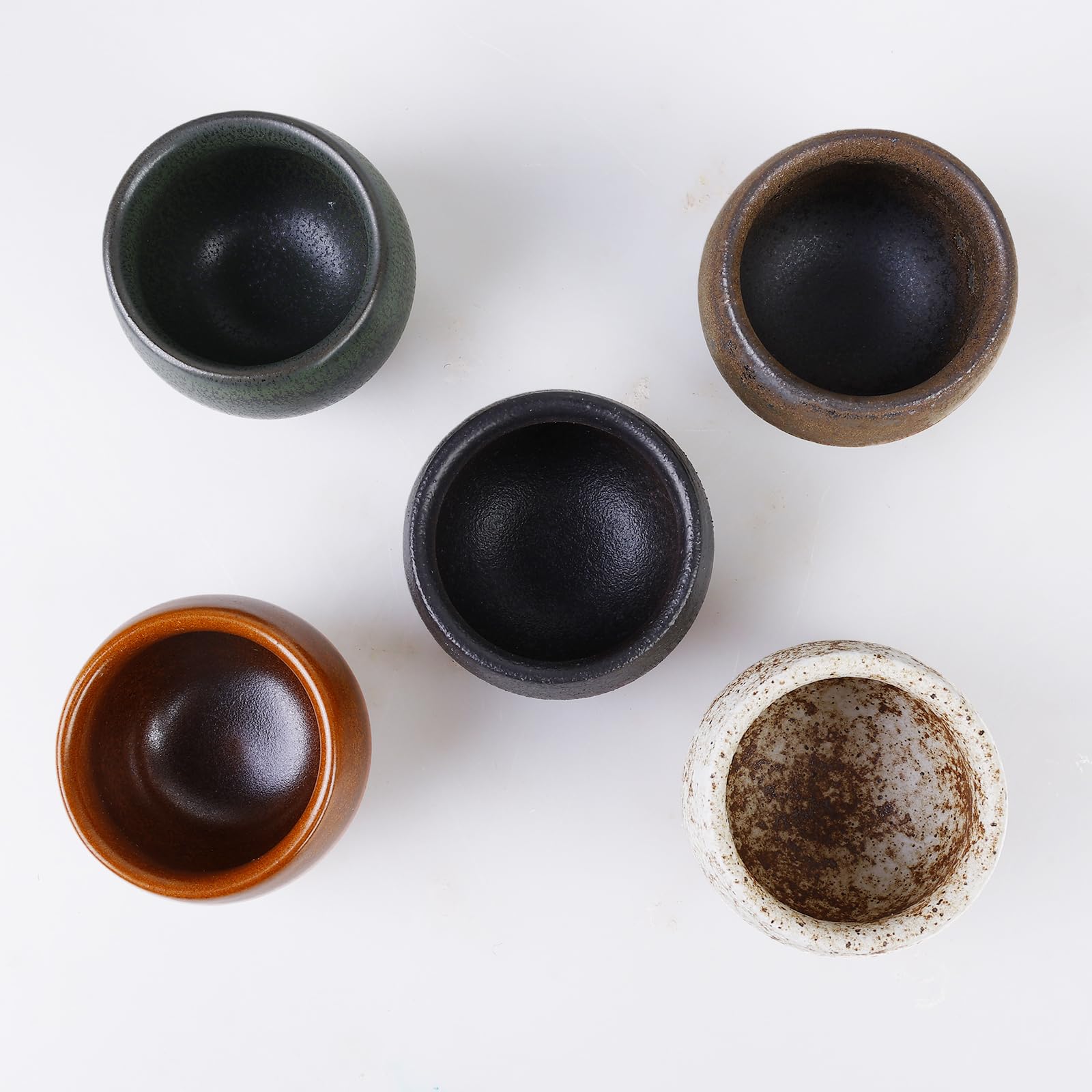 Tasse à Café Lot 5 Tasses 50ml Lot De 5 Tasses Expresso Céramique 50ml - Fait Main - Sans Anse - Idéal Cadeau Tasse épaisse Fabrication Main Tasses Espresso Design Unique