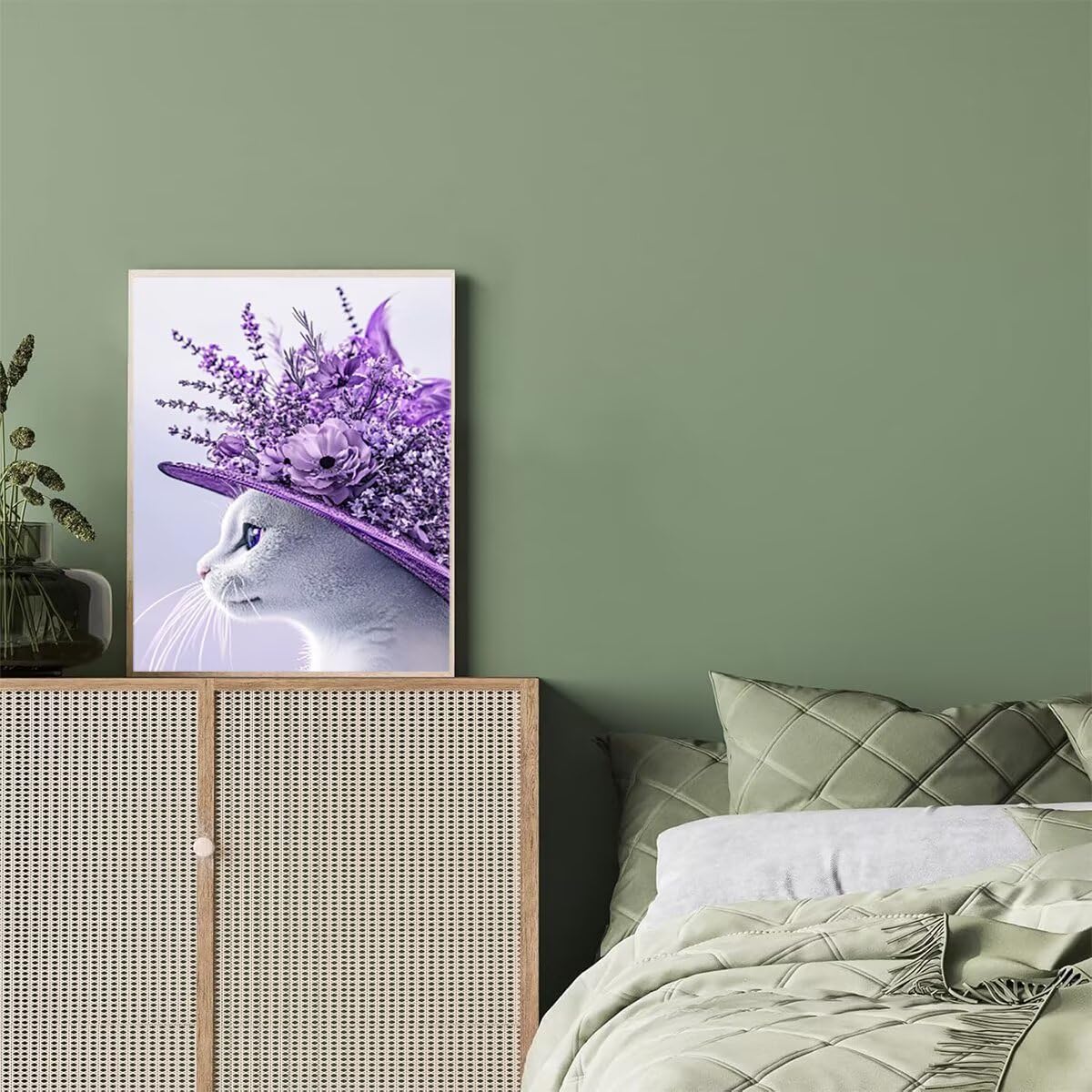 Dipingere con i Numeri Gatto, Paint by Numbers Adulti Fiore, Fai da te Creativi Adulti Quadri da Dipingere Numerati Kit per Decorazione Della Parete di Casa, Regalo 70x95 cm Nessuna cornice 30-Y