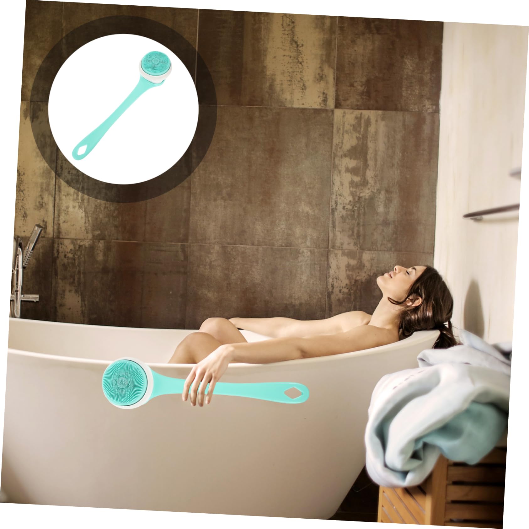Beavorty Spazzola Elettrica Per Corpo Velocità Regolabili Spazzola Scrub Per Corpo in Silicone Per Doccia Detergente Per Pulizia Profonda Lungo Manico