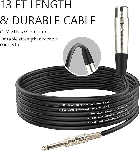 Miniatura 4 de Marengo Micrófono vocal dinámico para altavoz de karaoke, micrófono de mano con cable con interruptor de encendido y apagado y cable desmontable de