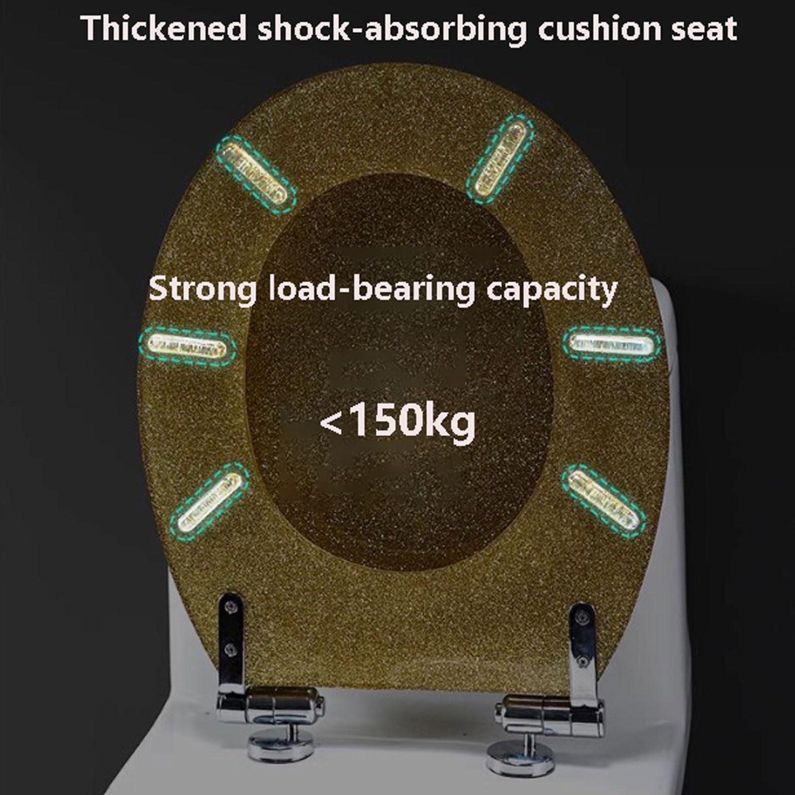 Tapa WC Universal.Cierre Suave y Lenta Tapa WC.Tapadera Inodoro Asiento Forma de O.Fácil de Instalar y Limpiar.Fuerte Capacidad de Carga.20 * 42 * 36cm