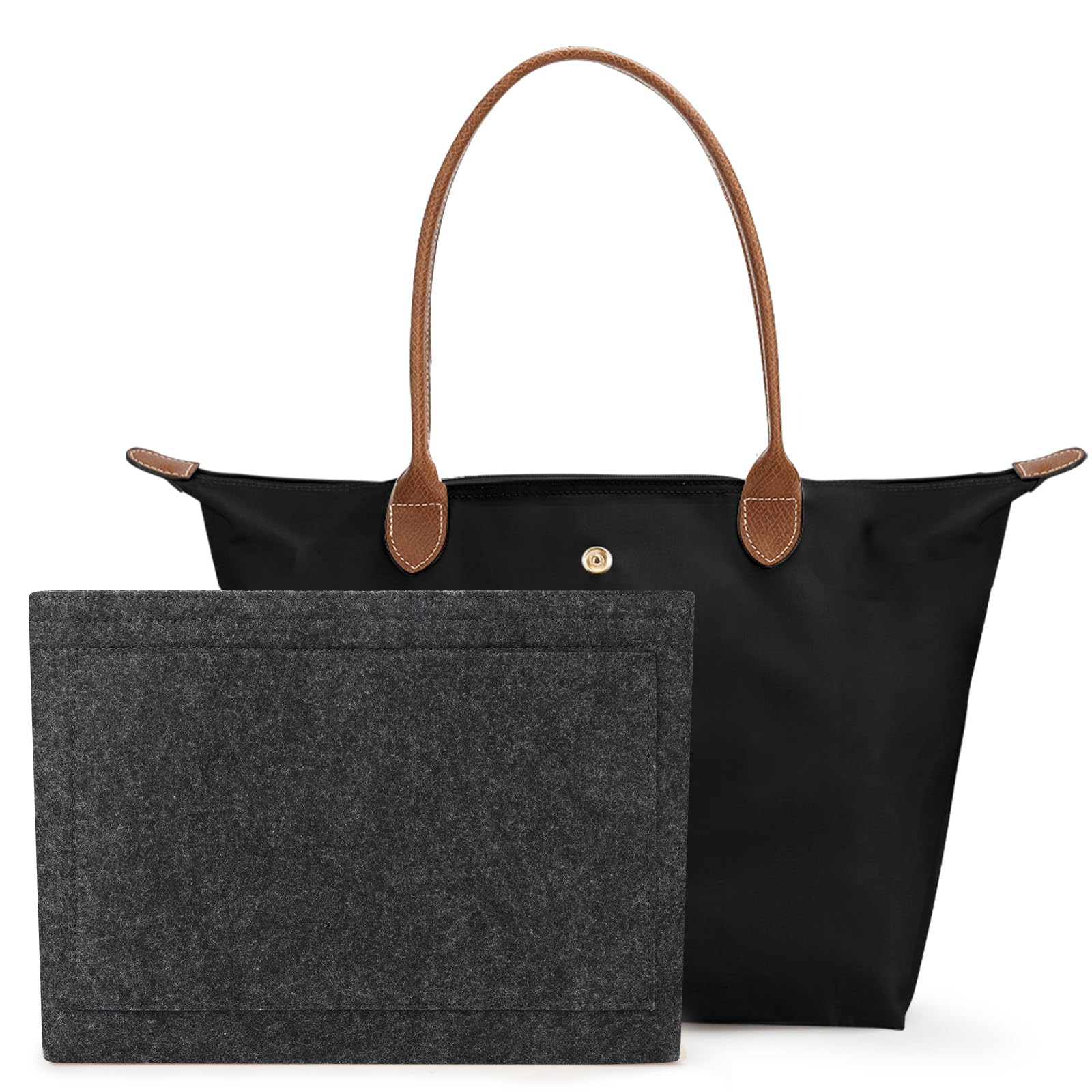 SEAFTE Tote Bag for Women with Purse Organizer Insert, Foldable Large Capacity Waterproof Nylon Bag for Travel, and Daily Use