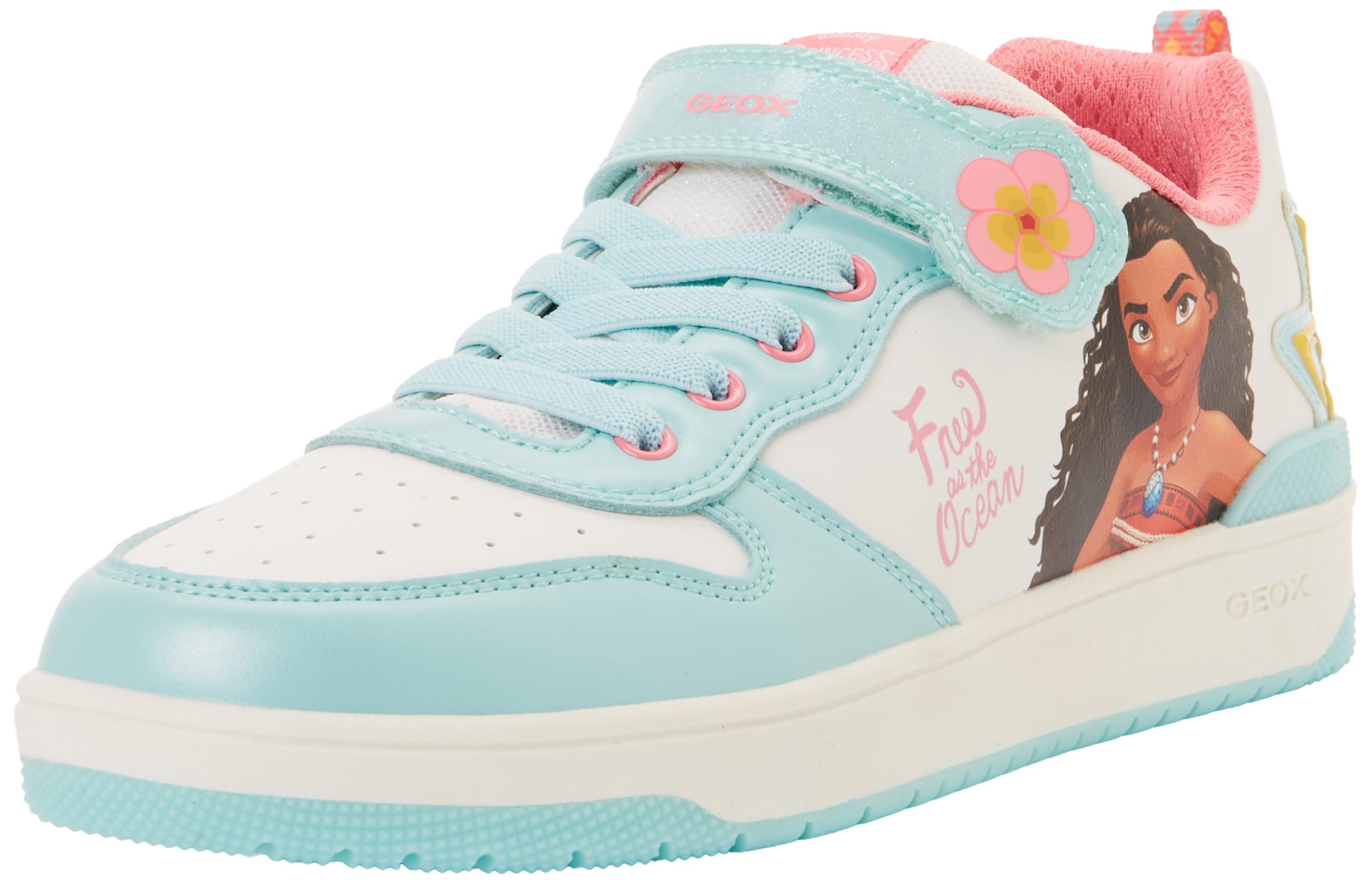 Geox J Washiba Girl C Sneaker, White Watersea, 2.5 UK
