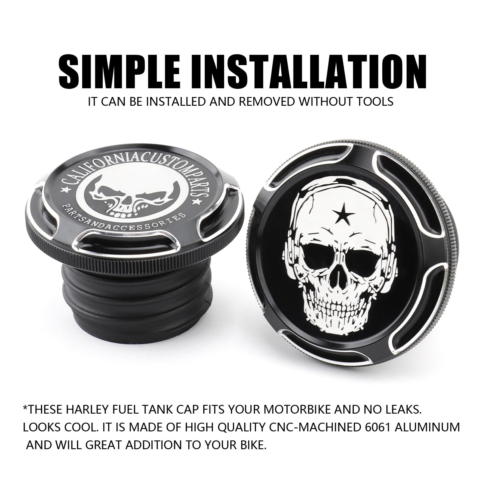 Tappi Serbatoio Carburant Misura Per Harley Dyna FXD Softail FLST Touring Street Electra Glide Road King 96-2022 Tappo Del Serbatoio Carburante Gas Ventilato Tappo serbatoio con chiavi