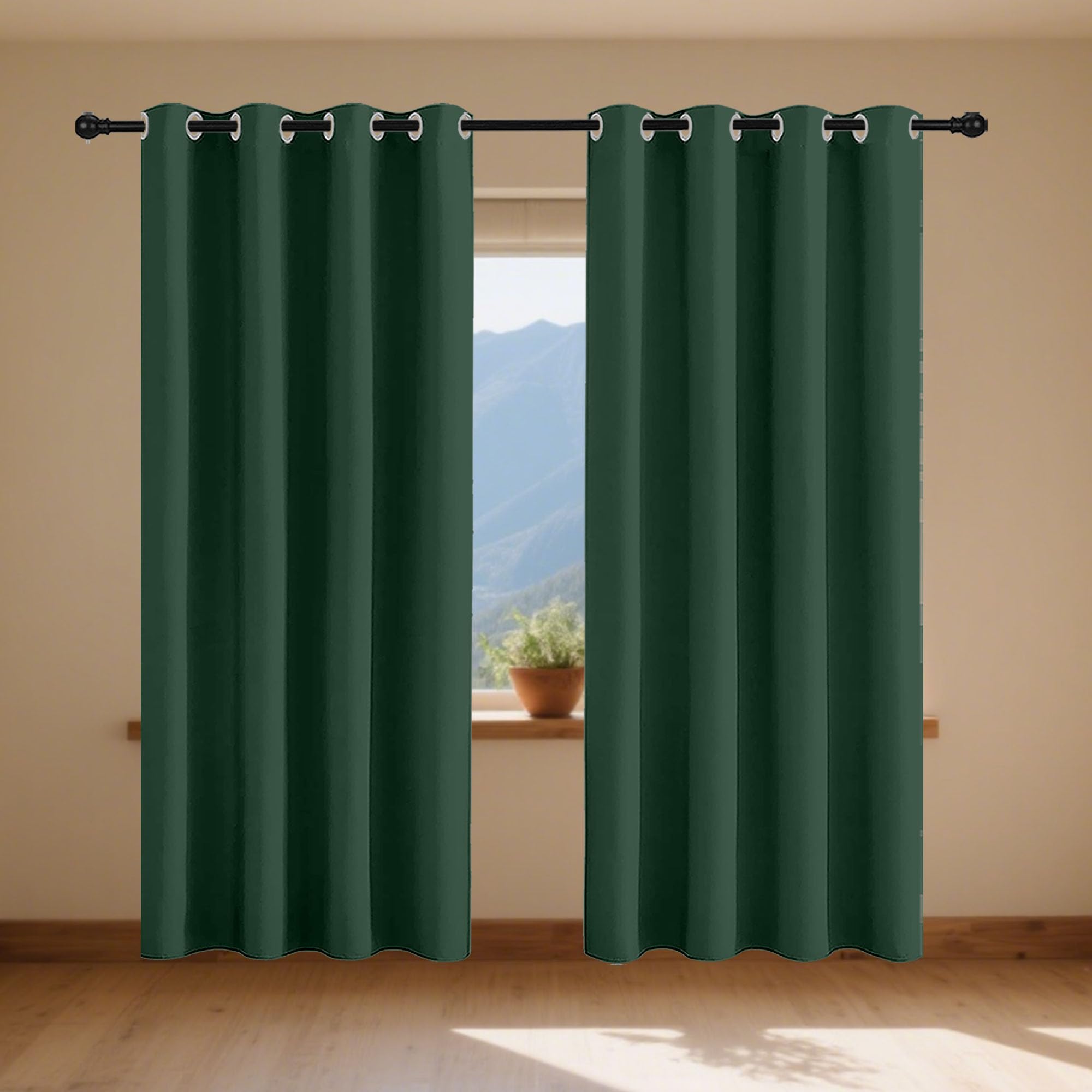 Rideau isolant anti-froid vert foncé 60x410 rideaux thermique chambre