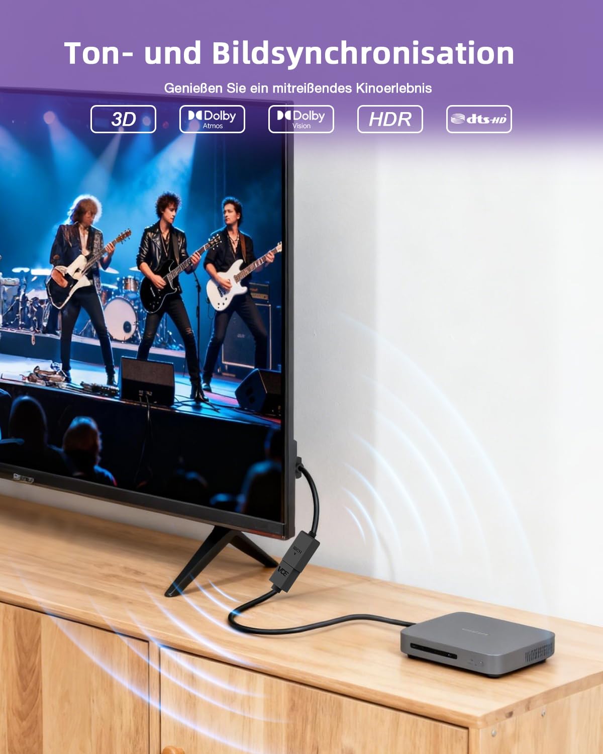 VCE Hochgeschwindigkeits HDMI Verlängerungskabel, Hdmi Verlängerung Extension TV Stick Adapterkabel, 14cm, 2 stück
