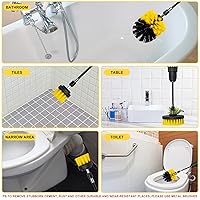Vista 5 de Kit de accesorios de cepillo de taladro, limpiador multiusos, kit de limpieza de 4 piezas para baño, vidrio, azulejos, neumáticos de automóvil, Negro