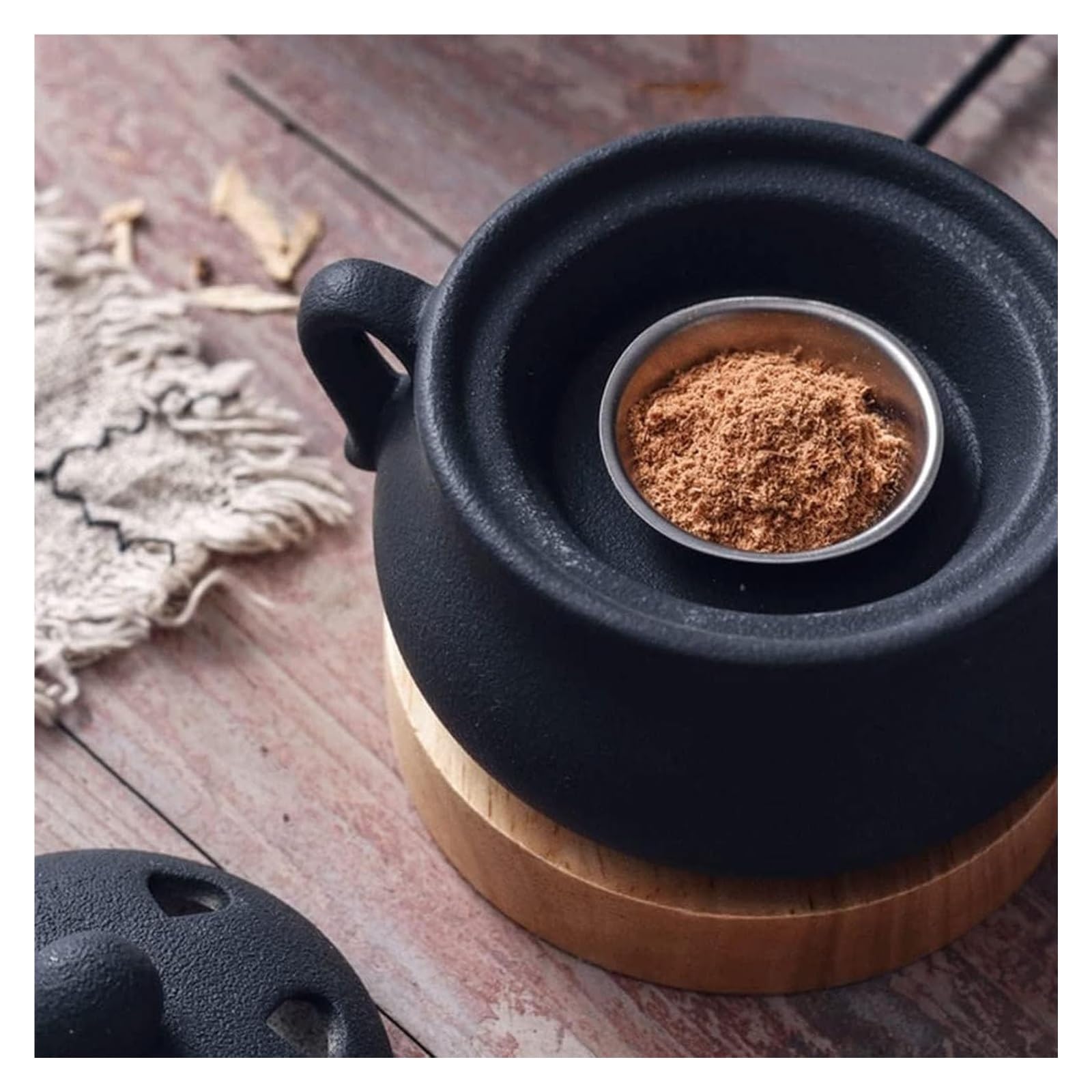 Elektryczny ceramiczny palnik kadzidła z timerem - kuchenka do aromaterapii do domu, biura, jogi i urody (biały)