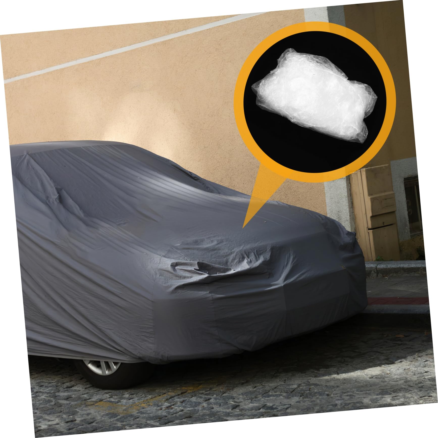 ULTECHNOVO Disposable Car Cover Transparent Pe Protection for Suvs Easy Application for Rain Outdoor Storage — view 4