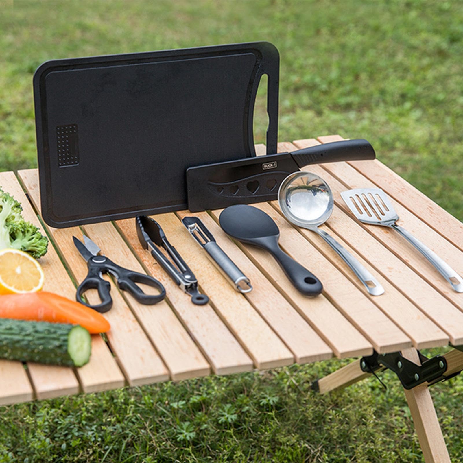 Camping-Kochgeschirr-Set, Camping-Kochgeschirr, 8-teilig, Edelstahl, Camping-Utensilien mit Aufbewahrungstasche, Port-Werkzeug | Camping-Utensilien mit Aufbewahrungstasche, Port-Werkzeug