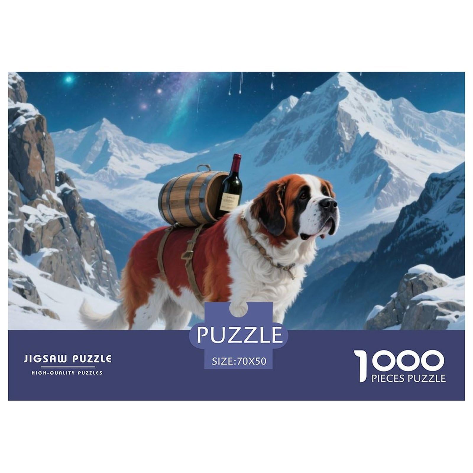 St. Bernard 1000 Puzzles Adults Puzzle Kids Age Gifts Family Games Animal Unique Gifts Challenge High Difficulty 70x50cm/1000pcs
