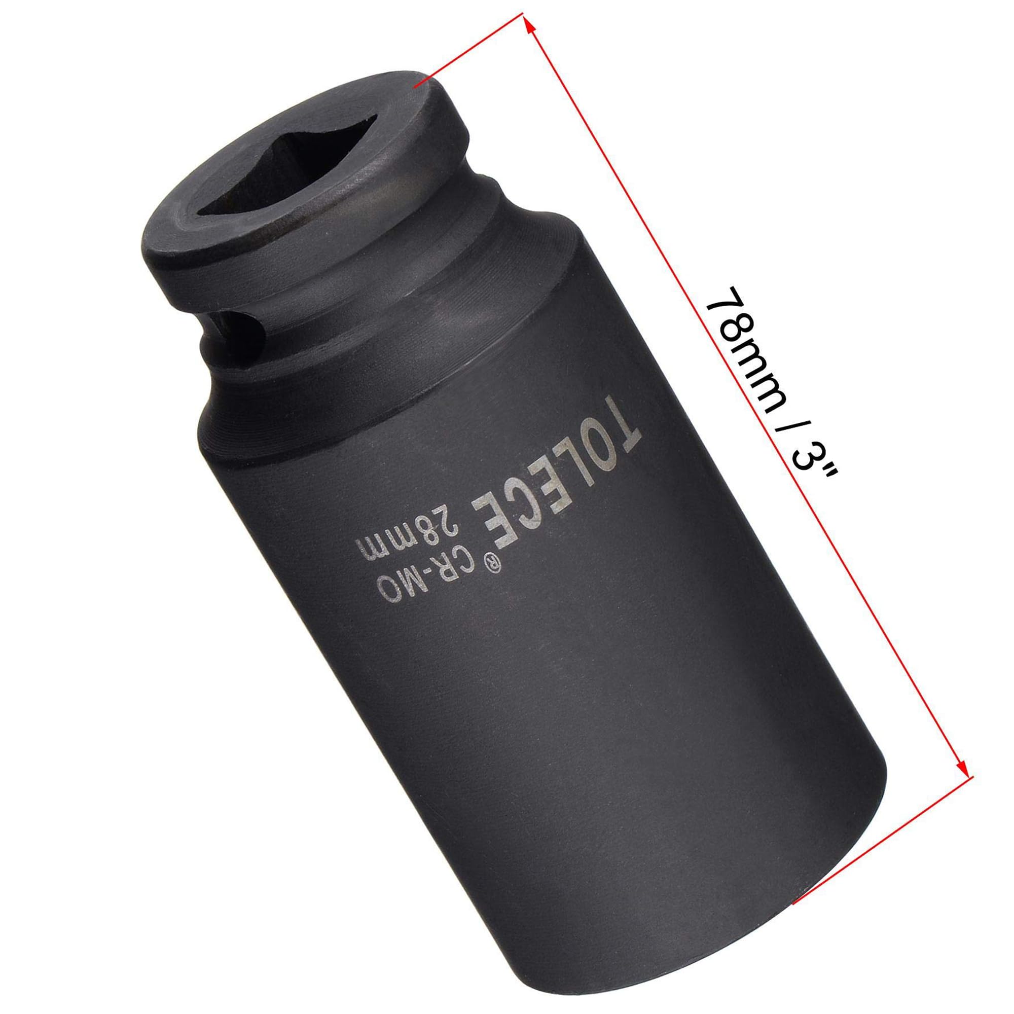 TA-VIGOR 12-Point Deep Impact Socket, 1/2-Inch Drive 28mm Metric Spindle Axle Nut Socket Driver Wrench - Image 2