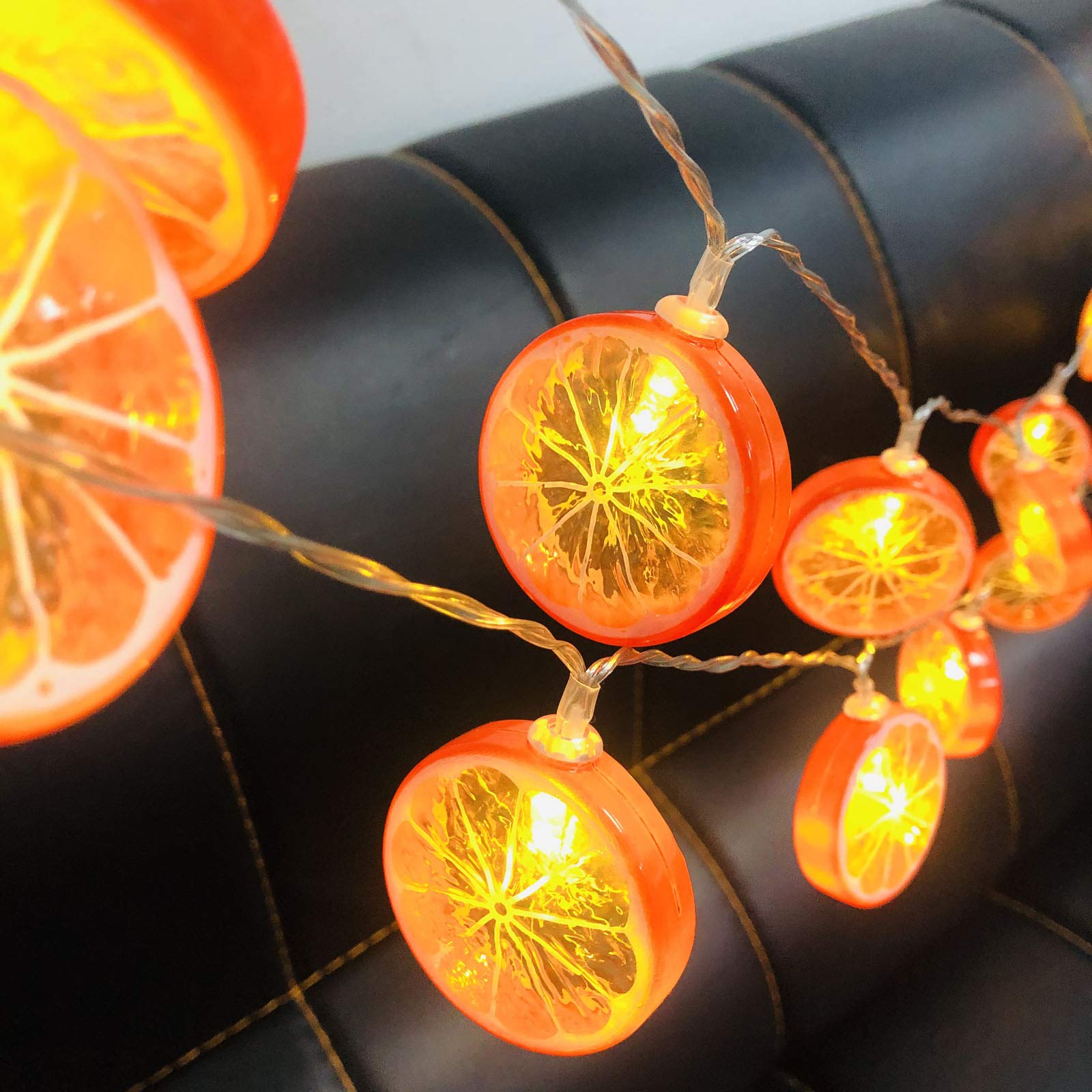 Lemon Slice String Lights - 6.56FT Plug-in - 10 Lemon Lights - Summer Party, Wedding, Garden Decor