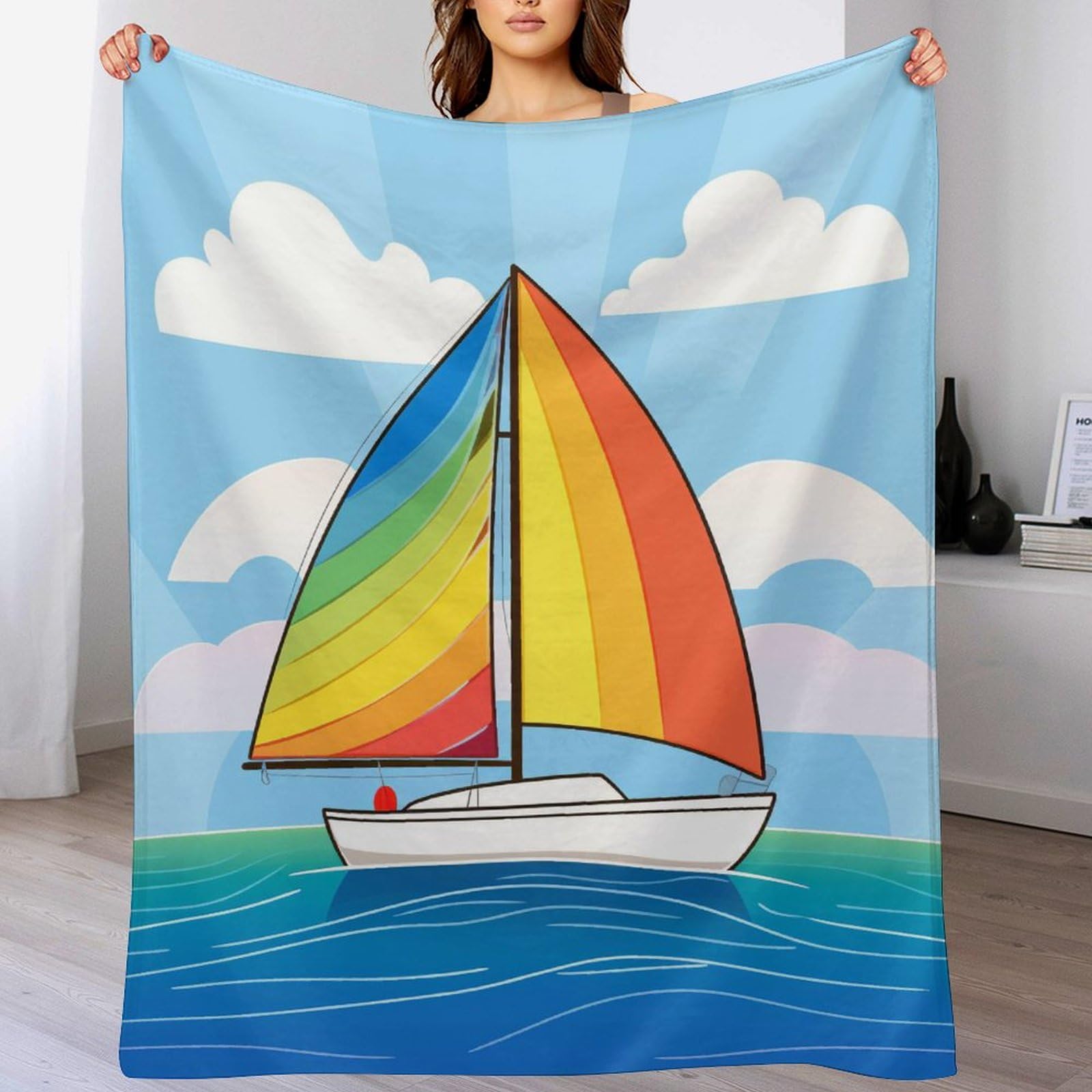 Couverture voilier flanelle plaid polaire chaud et douillet chambre voyage