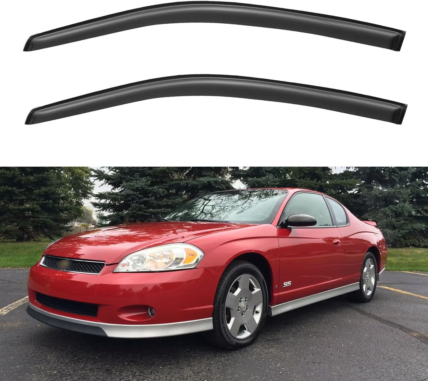 Window Visors Rain Guards Shield for 2000-2007 Chevy Monte Carlo, Out-Channel Window Vent Wind Deflectors Visors Shades for 00-07 Monte Carlo