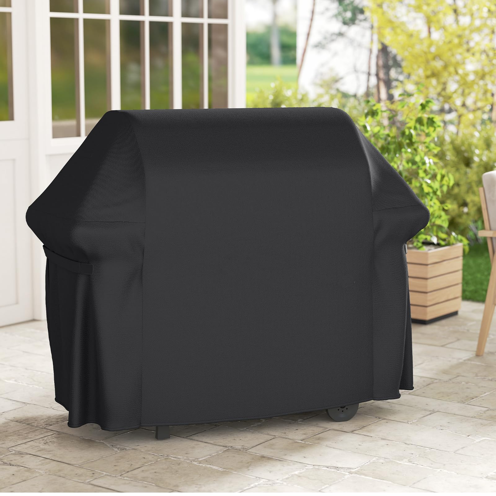 SPOTRAVEL Copertura per barbecue a gas, 132 cm, 151 x 71 x 113 cm | Con protezione impermeabile 600D resistente per tutte le intemperie, cinghie a strappo, orlo regolabile con coulisse per