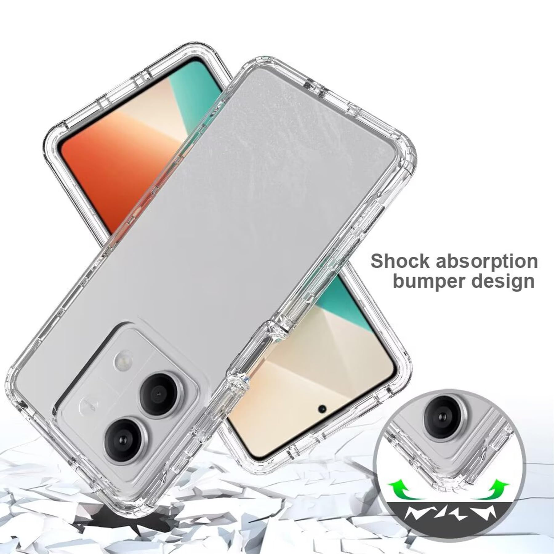 Cover 360° Per Xiaomi 13 5G – Custodia 2 In 1: TPU Morbido Anteriore + Retro Rigido PC Trasparente Con Protezione Schermo