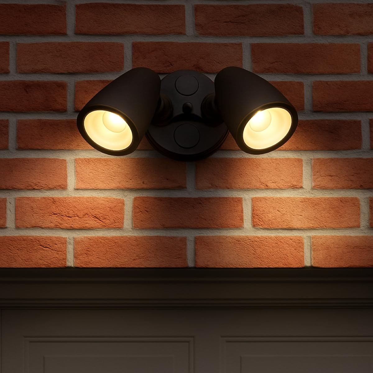 CGC Lighting Black Twin LED Spotlight Floodlight Outdoor Wall Light 2 Head Spot Security Adjustable Head Garden Porch Patio Lamp Slim Modern New Garage Shed (Security Light) - Image 3