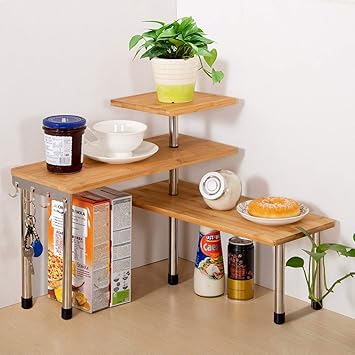 pics Kitchen Corner Shelf Unit Uk olive desktop organizer office kitchen corner shelf unit adjustable bamboo storage rack freestanding display shelf