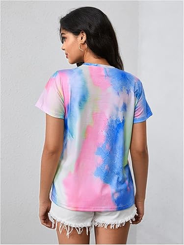 Miniatura 2 de Verdusa - Camiseta de manga corta para mujer teñido anudado